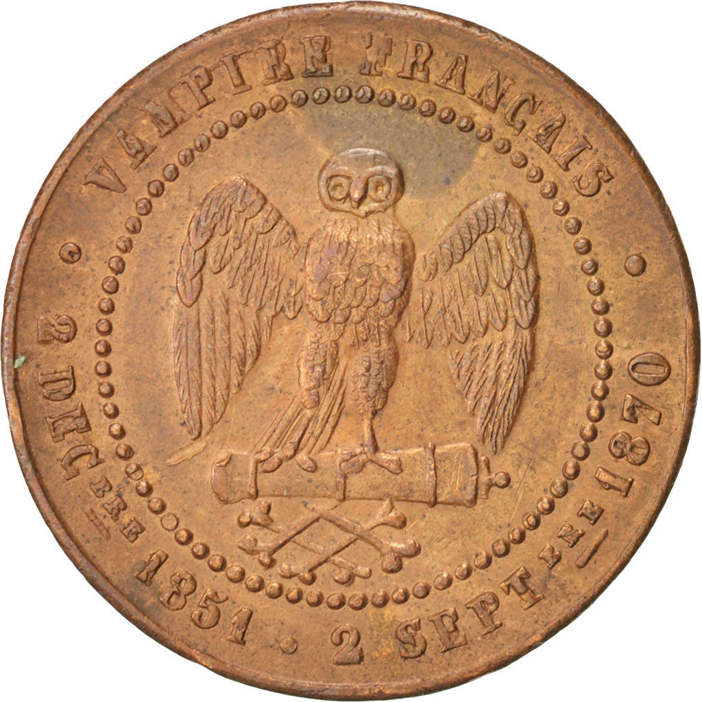 FRANCE, 5 Centimes, 1871, AU(55-58), Copper, 6.07