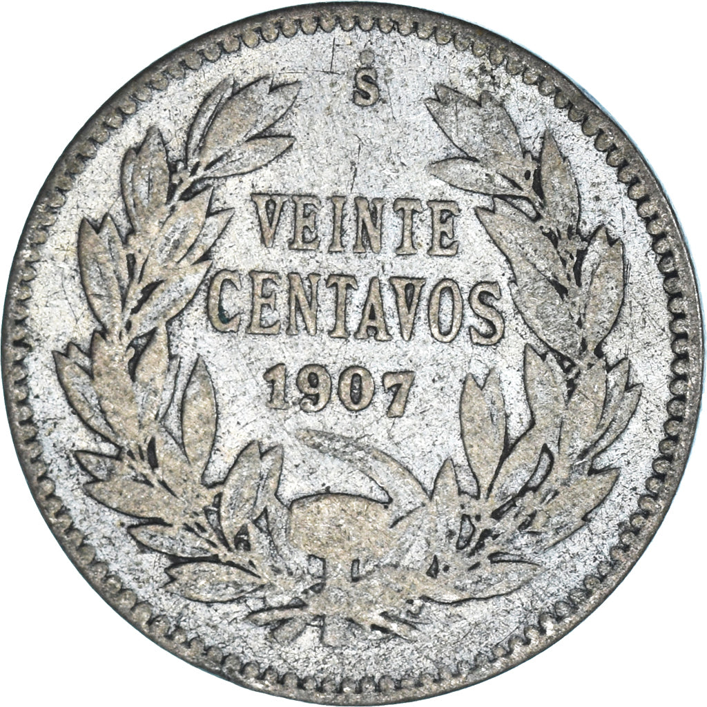 Moneda, Chile, 20 Centavos, 1907