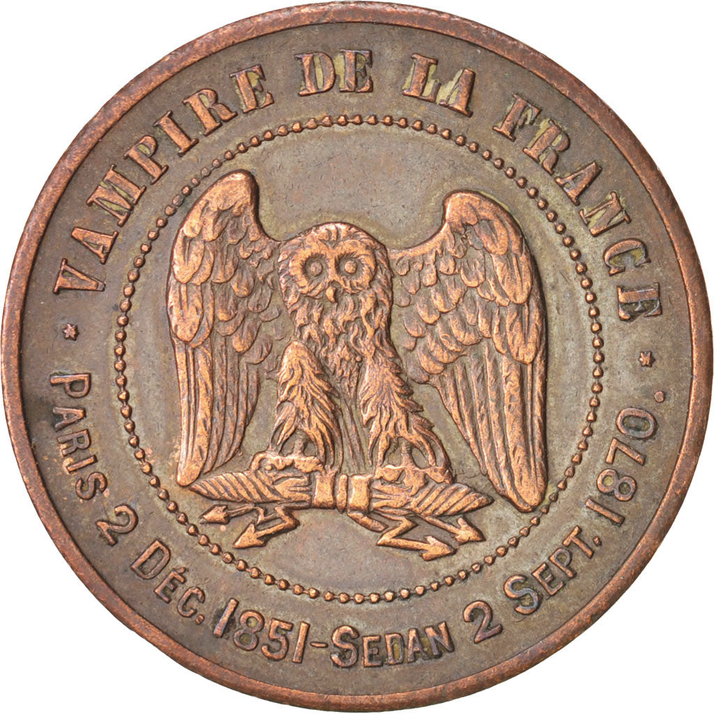 FRANCE, 10 Centimes, 1871, EF(40-45), Copper, 11.63