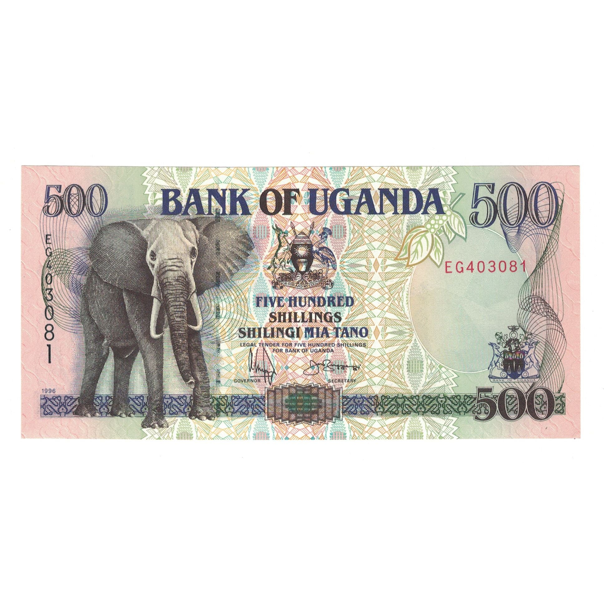 Banconote, Uganda, 500 Shillings, 1996, KM:35a, FDS