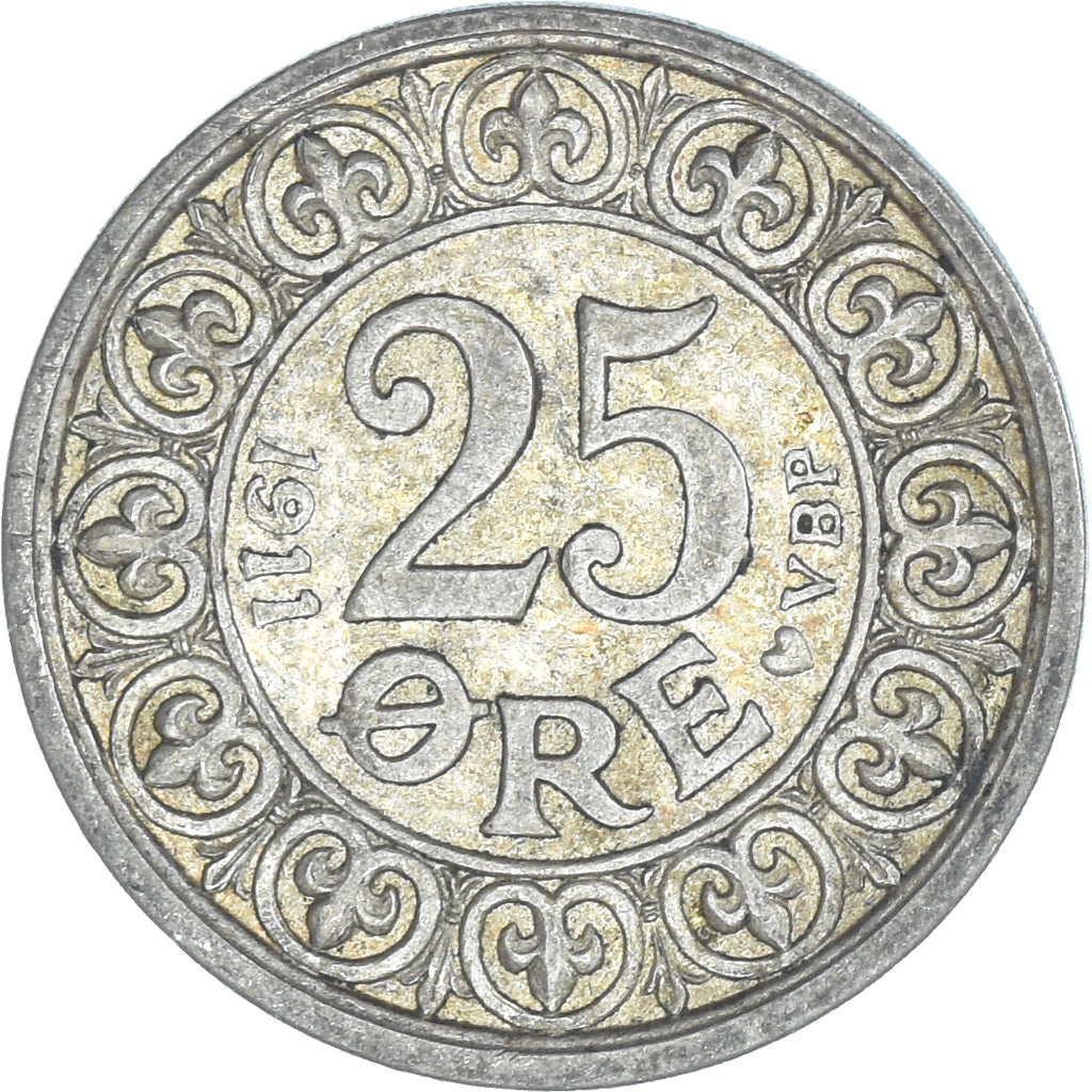 Moneta, Danimarca, 25 Öre, 1911
