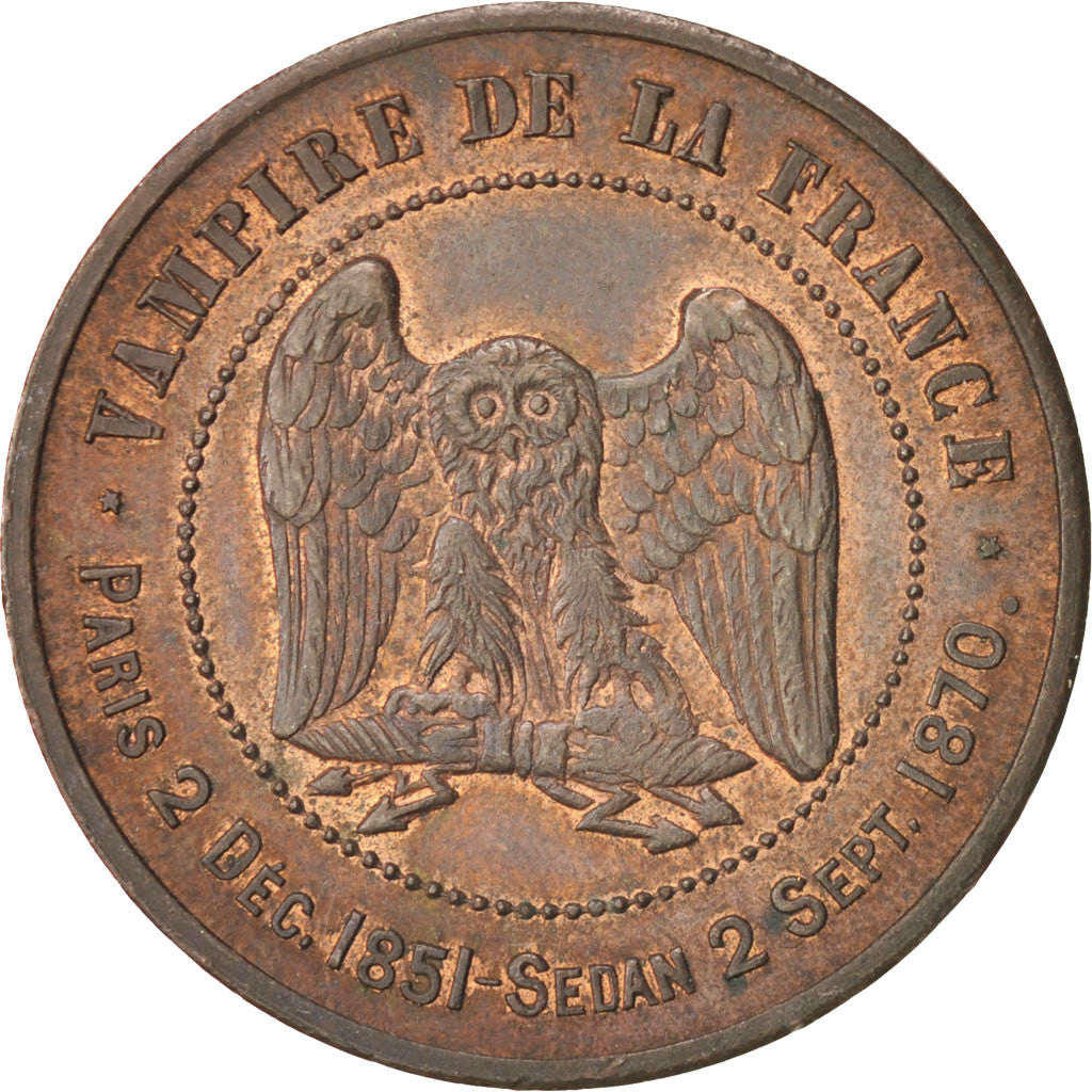 FRANCE, 10 Centimes, 1871, MS(60-62), Copper, 11.04