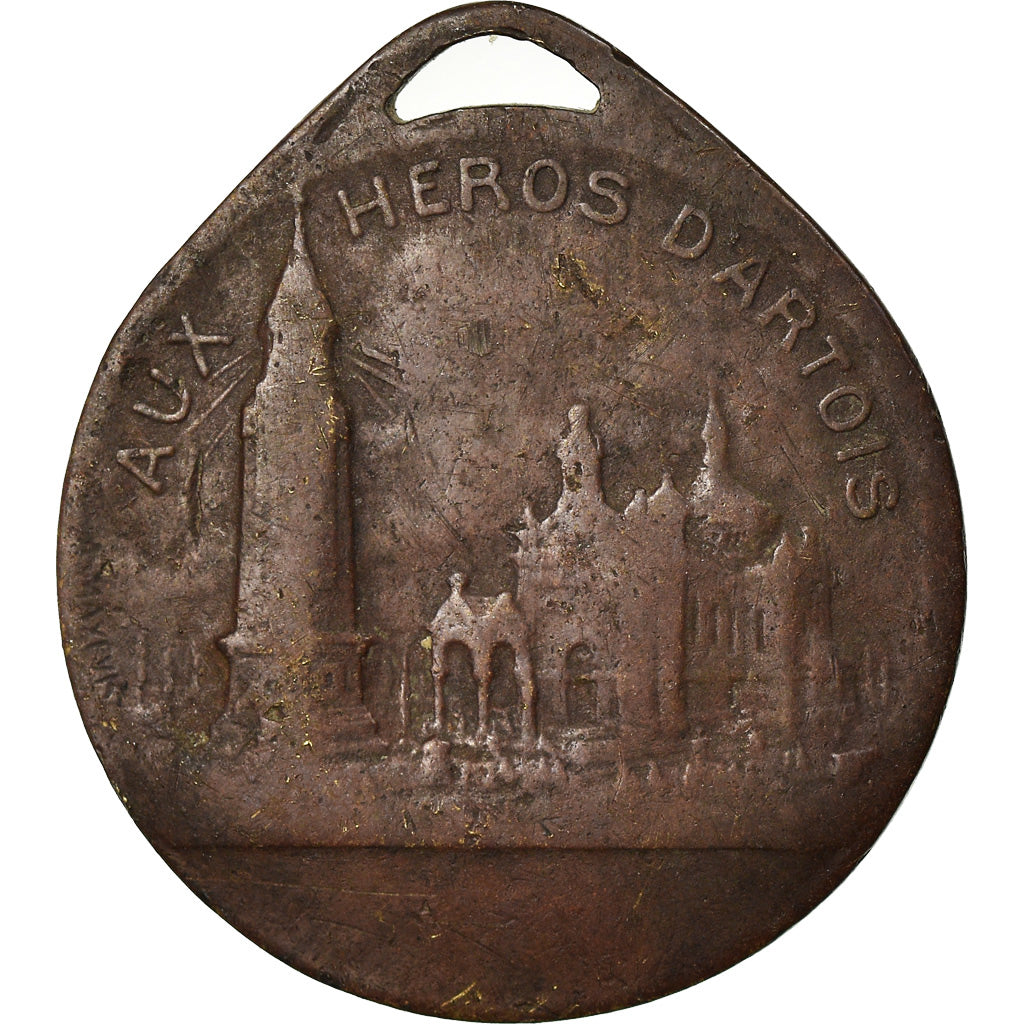 Francia, medaglia, Notre Dame de Lorette, Aux Héros d'Artois, MB, Bronzo