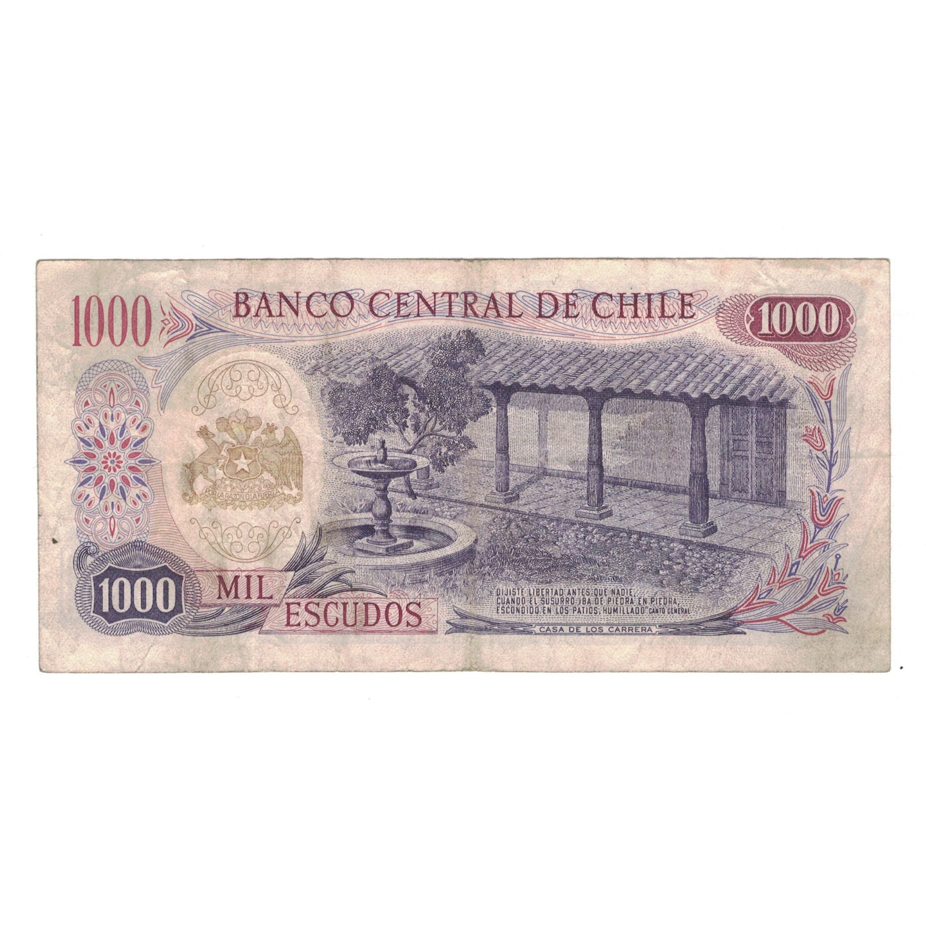 Billete, 1000 Escudos, Chile, KM:146, BC+