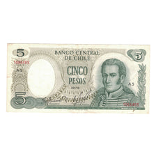Banknote, Chile, 5 Pesos, 1975, KM:149a, AU(55-58)