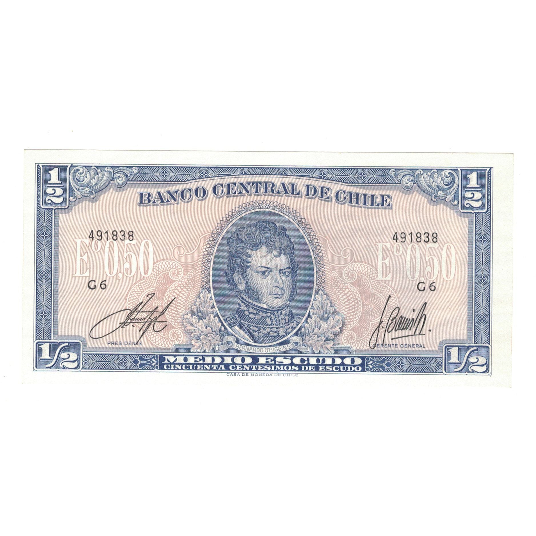 Billete, 1/2 Escudo, Chile, KM:134Aa, UNC