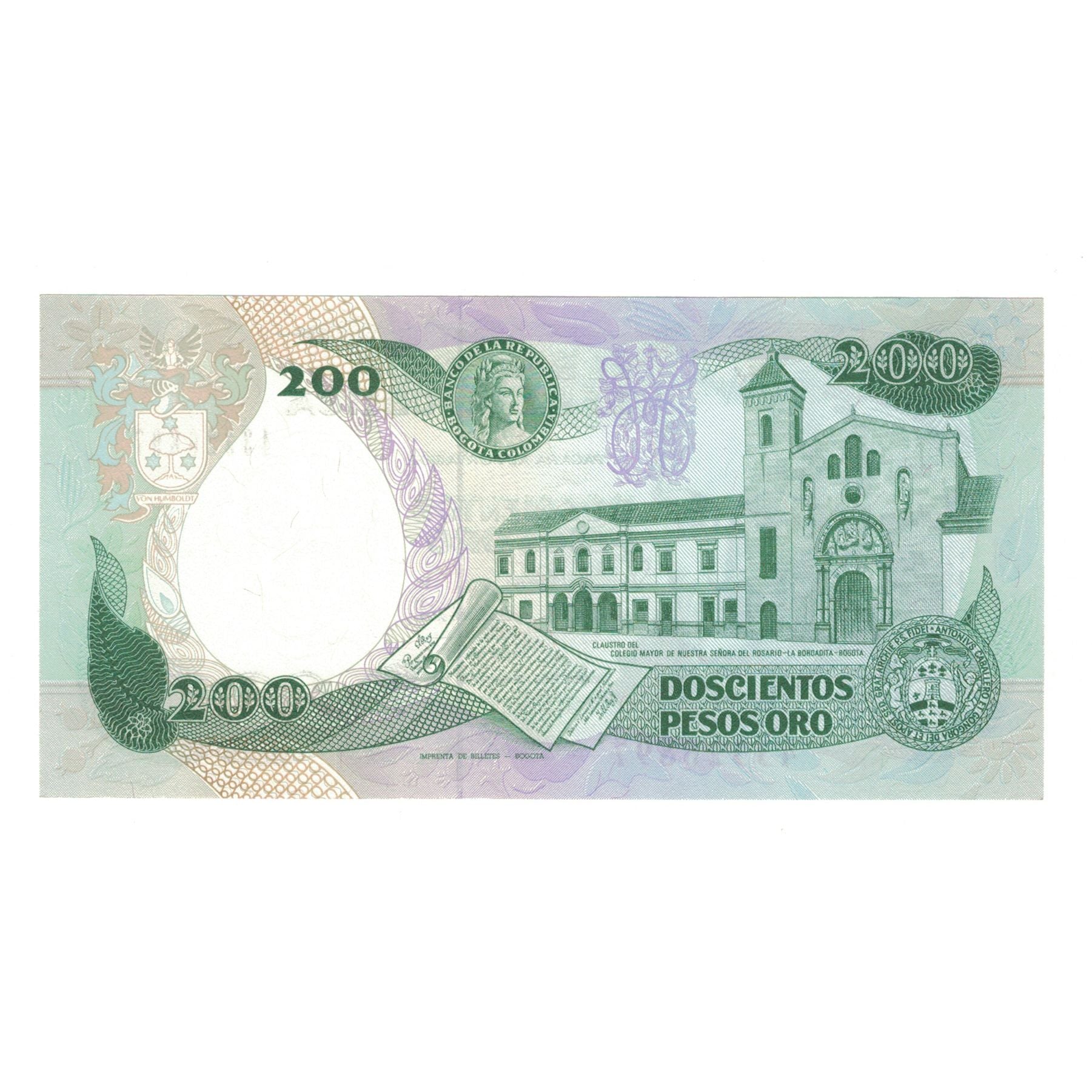 Billete, 200 Pesos Oro, 1989, Colombia, 1989-11-01, KM:429d, UNC