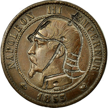 Moneda, Francia, 10 Centimes, 1855, Lille, BC+, Bronce