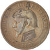 FRANCE, 10 Centimes, 1855, Strasbourg, VF(20-25), Bronze, 9.64