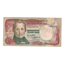 Banknote, Colombia, 500 Pesos Oro, 1986, 1986-07-20, KM:431, VF(30-35)