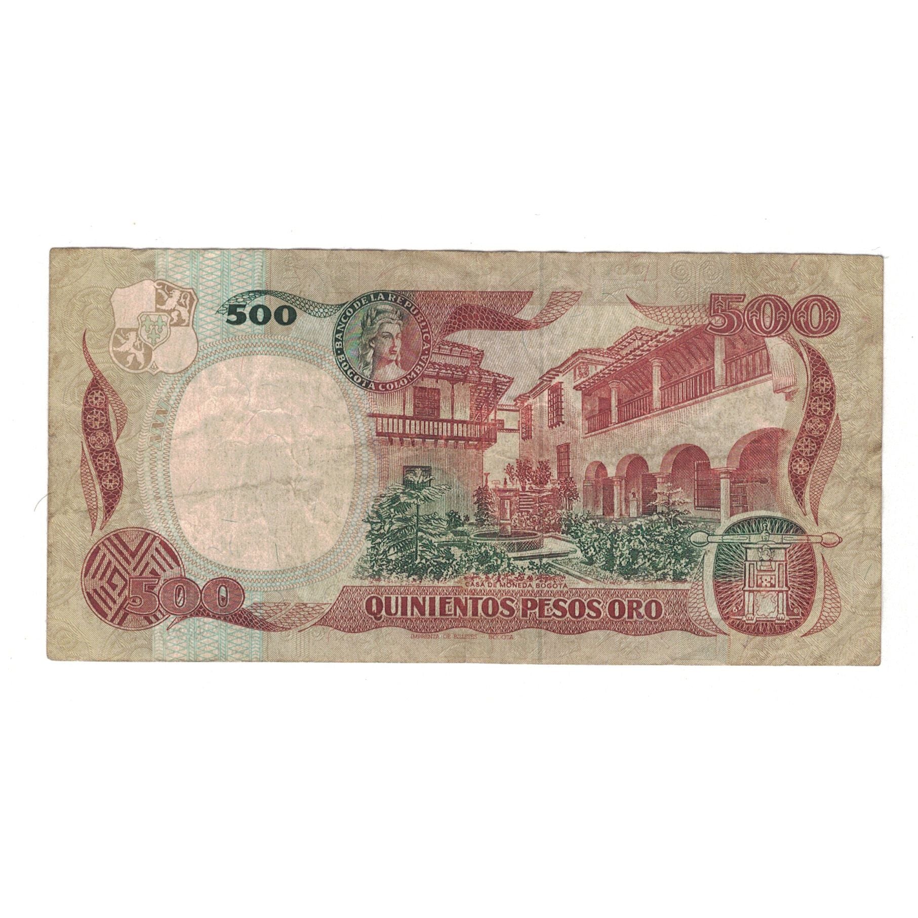 Biljet, Colombia, 500 Pesos Oro, 1986, 1986-07-20, KM:431, TB+