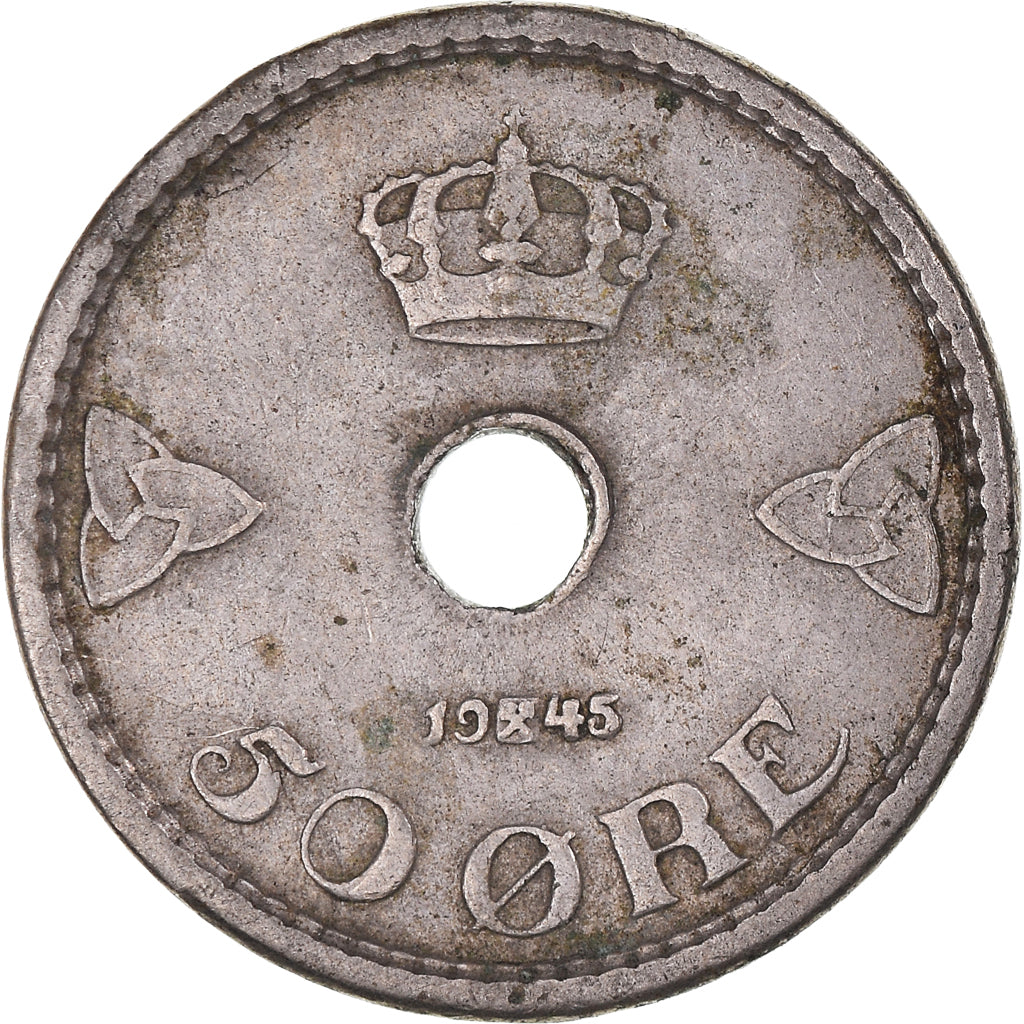 Munten, Noorwegen, 50 Öre, 1945
