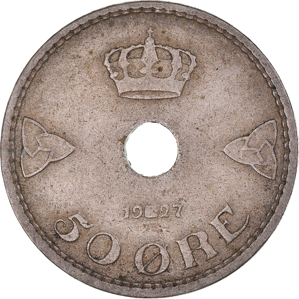 Monnaie, Norvège, 50 Öre, 1927