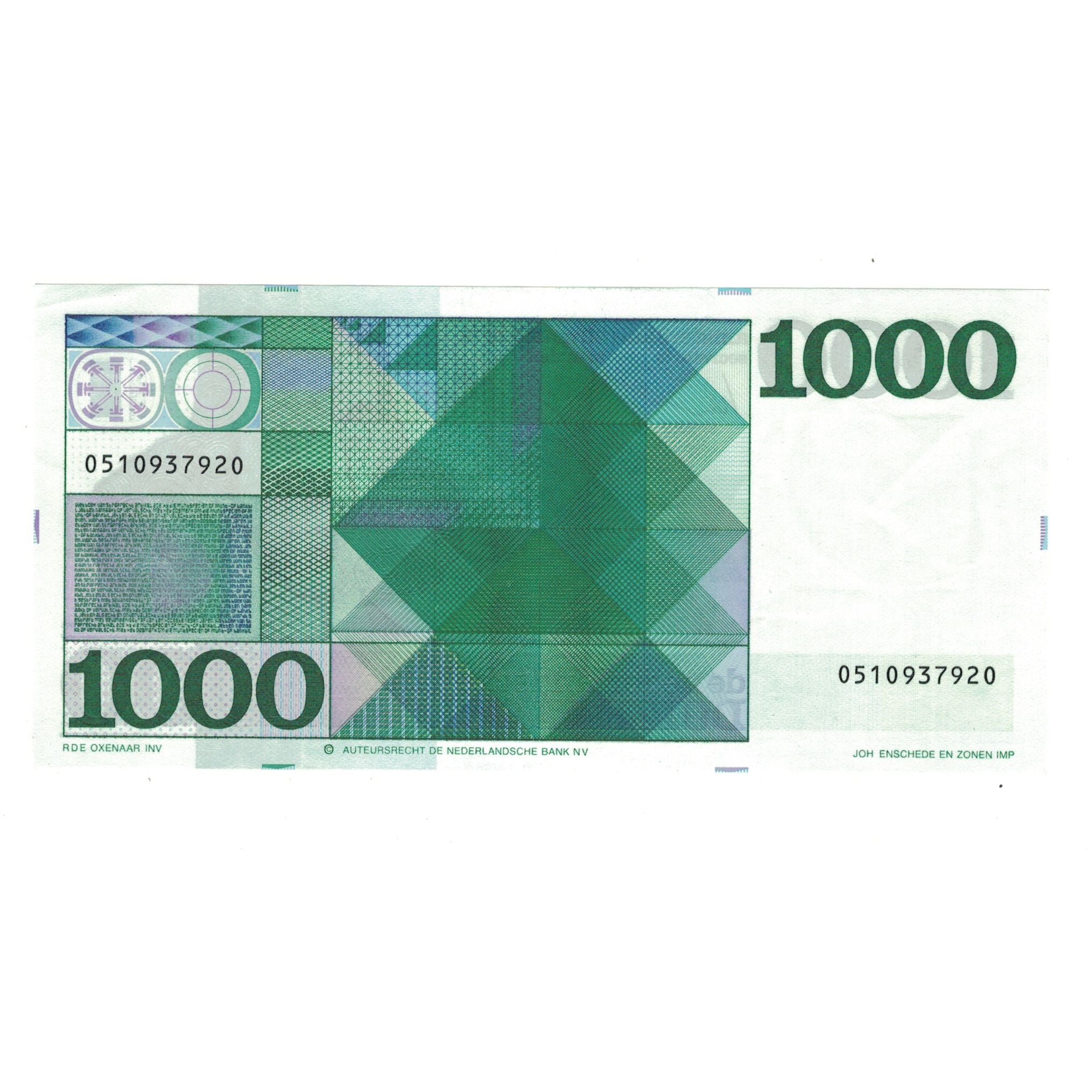 Banknote, Netherlands, 1000 Gulden, 1972, 1972-03-30, KM:94a, UNC(60-62)