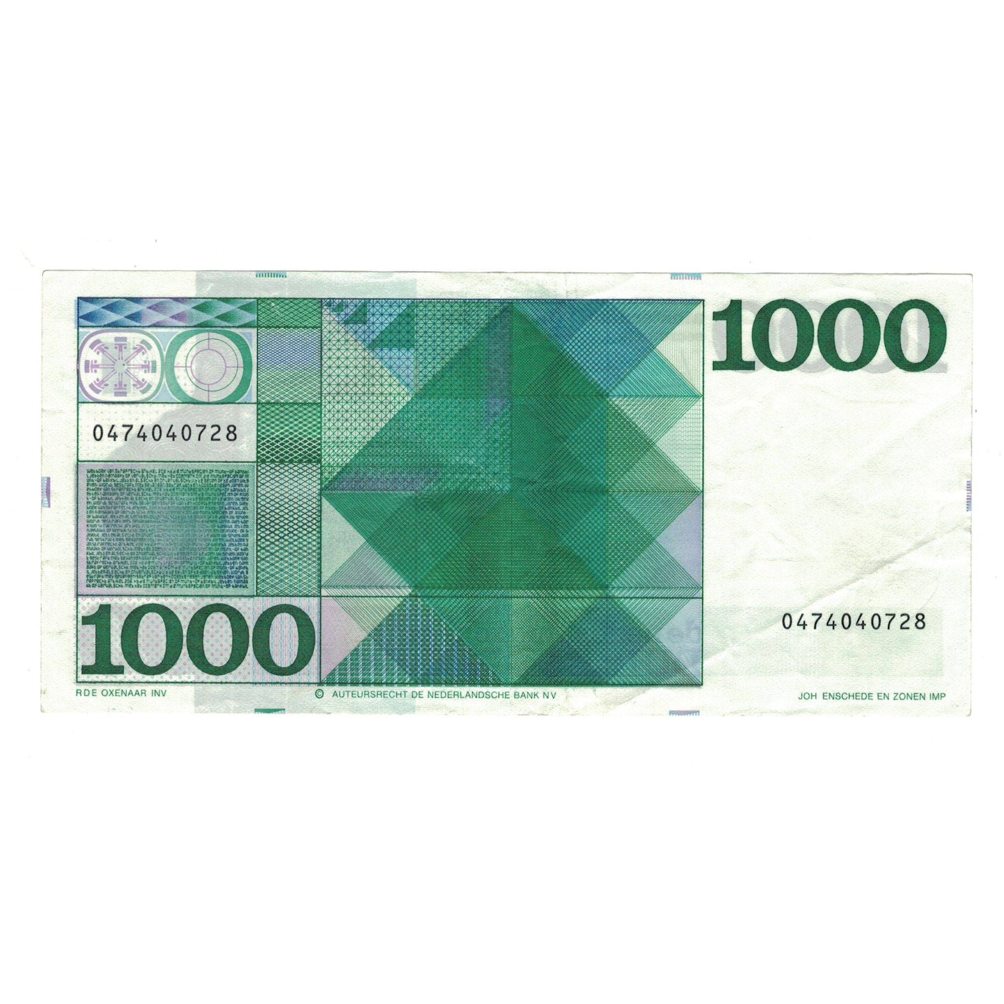 Geldschein, Niederlande, 1000 Gulden, 1972, 1972-03-30, KM:94a, SS+