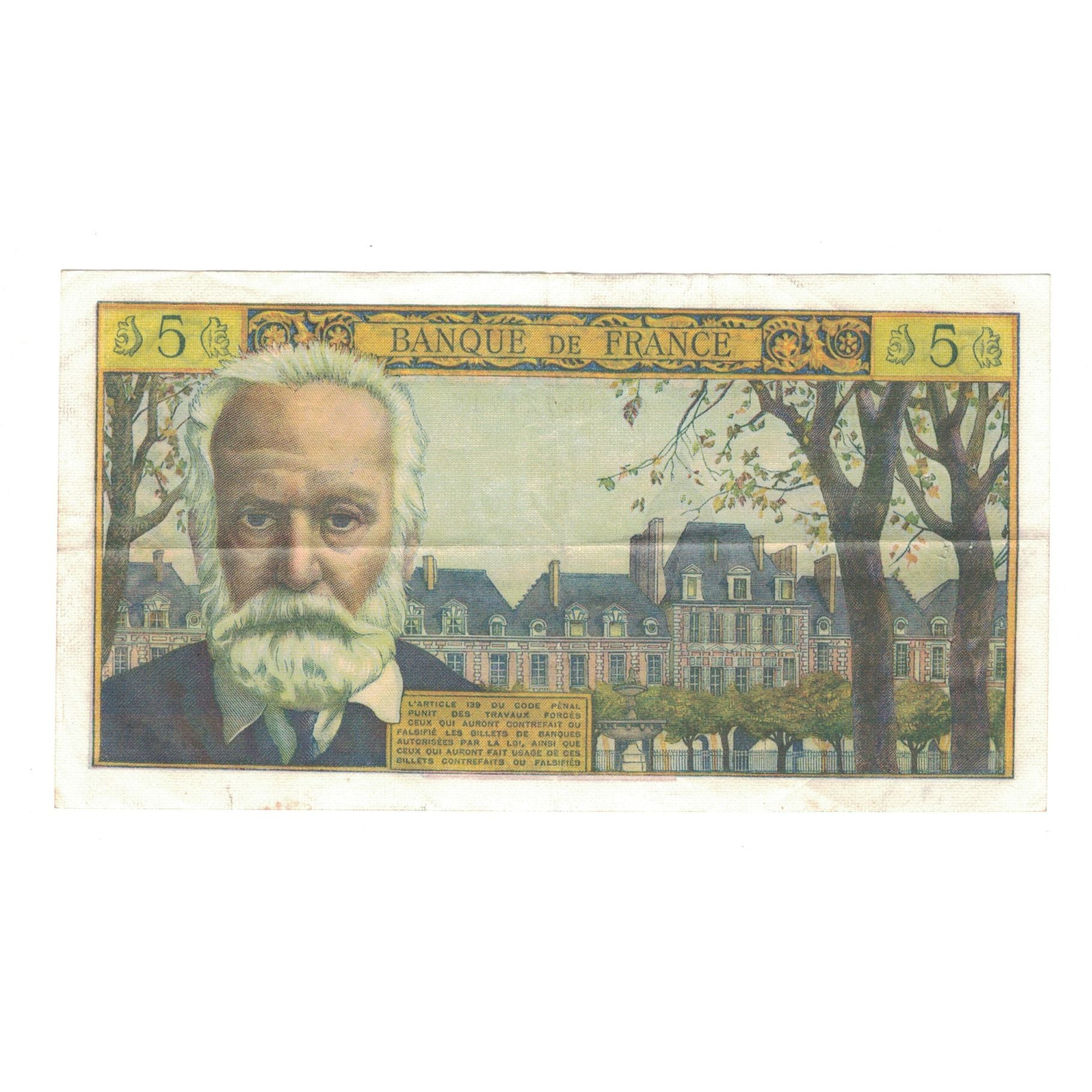 Francia, 5 Nouveaux Francs, Victor Hugo, 1965, C.141, BB, Fayette:56.18, KM:141a