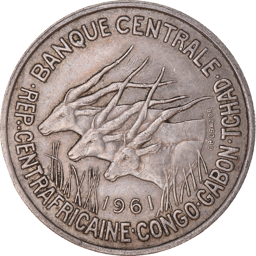 Coin, Central African States, 50 Francs, 1961