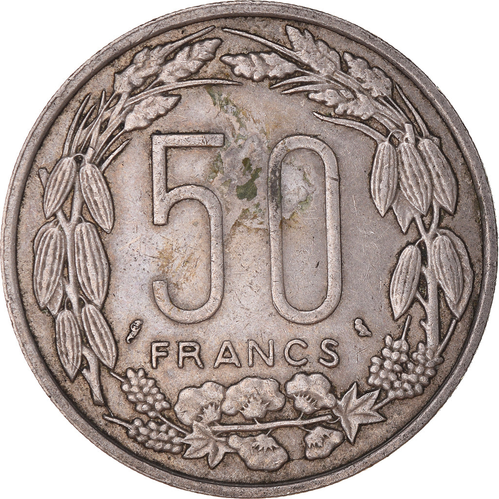 Coin, Central African States, 50 Francs, 1961