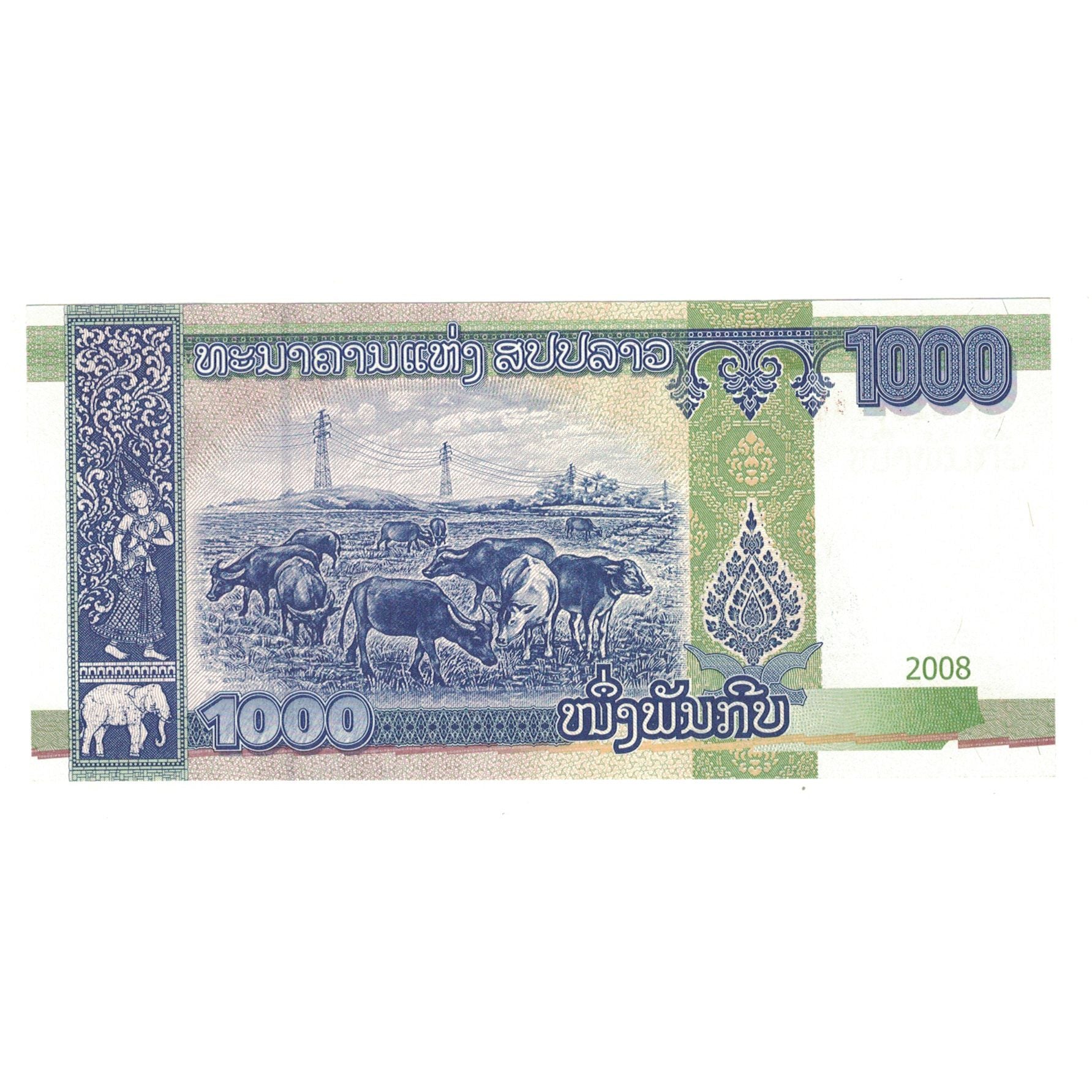 Billet, Laos, 1000 Kip, 2008, KM:39a, NEUF