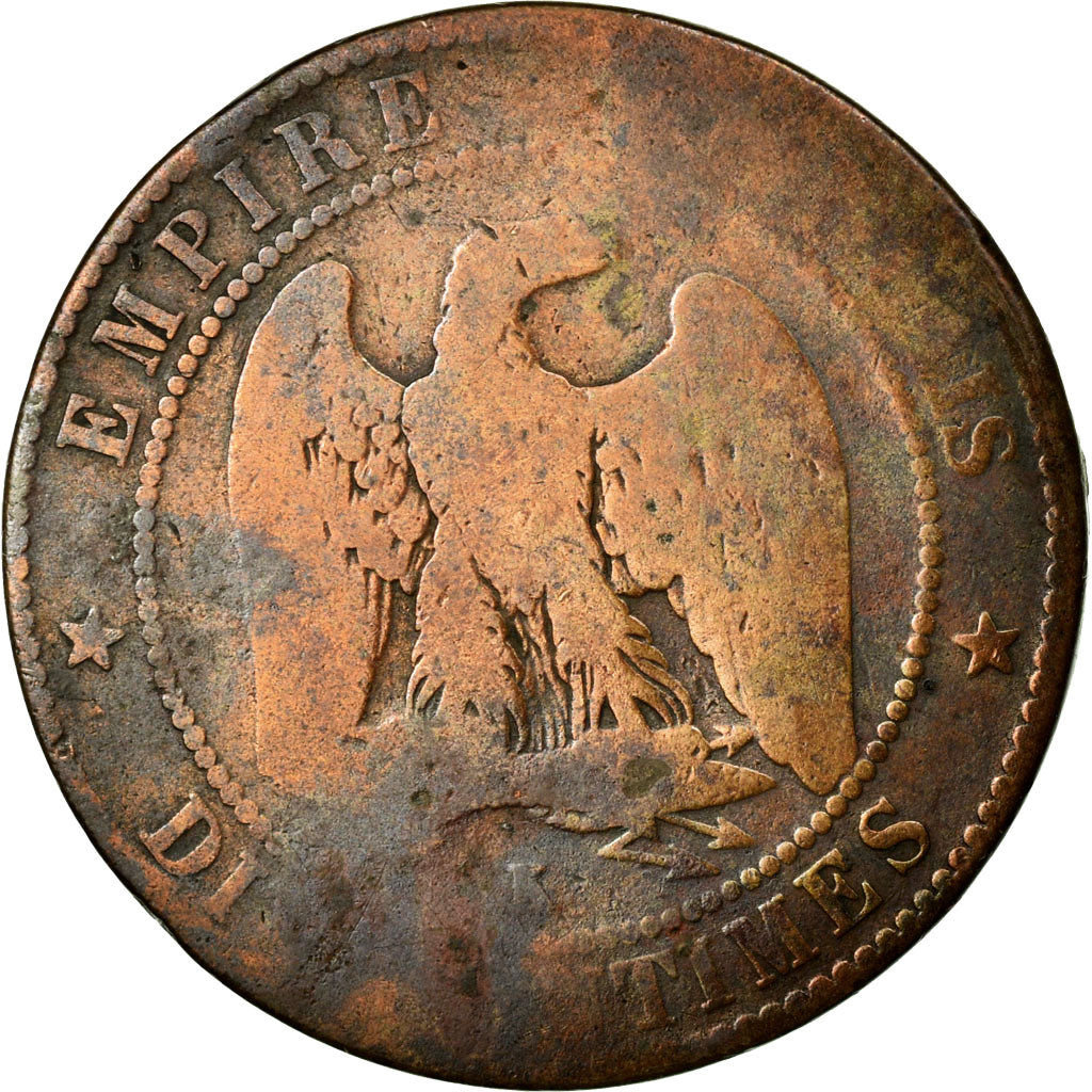 Coin, France, 10 Centimes, 1854, Bordeaux, VG(8-10), Bronze