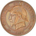 FRANCE, 10 Centimes, 1870, Lyons, EF(40-45), Bronze, 9.78