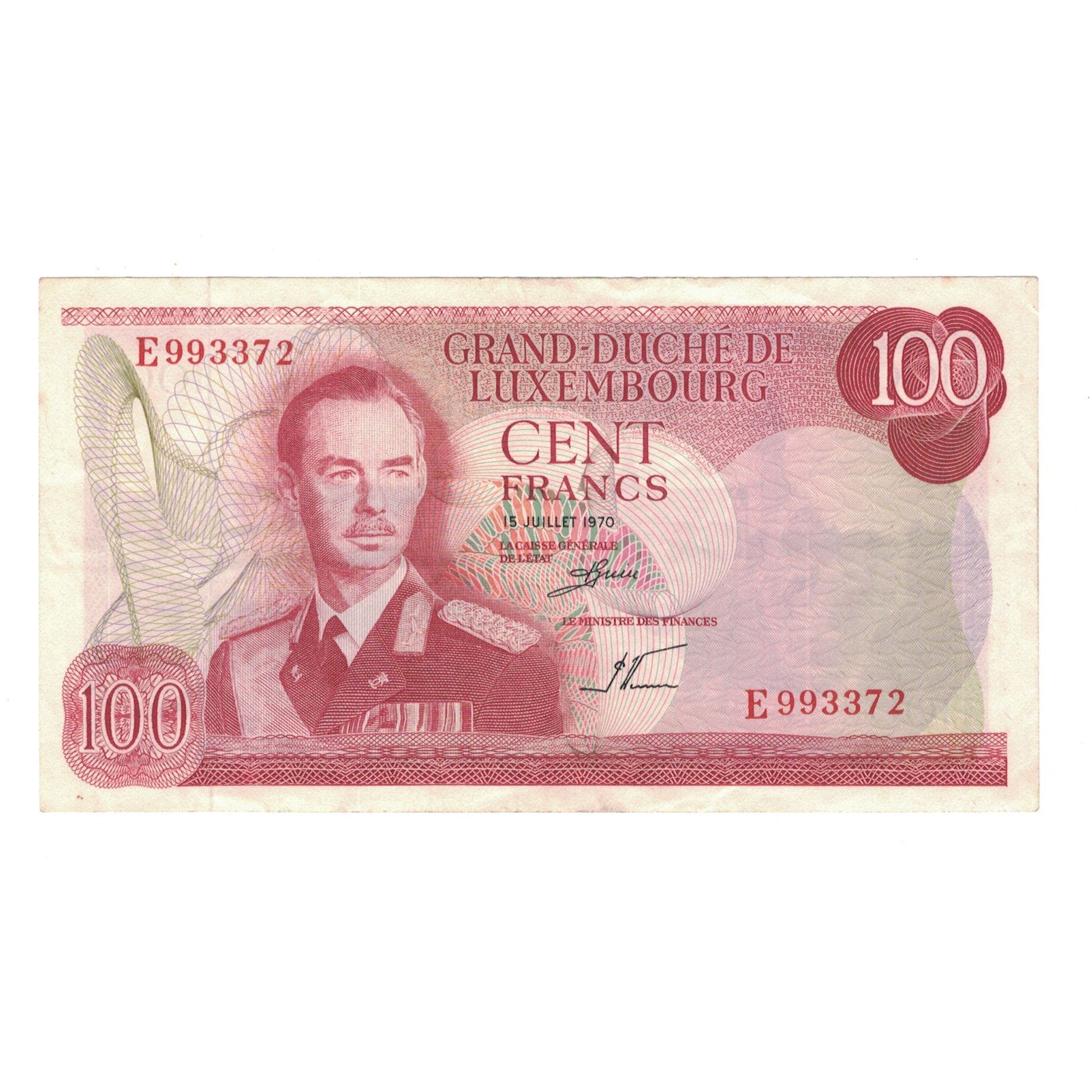 Banknote, Luxembourg, 100 Francs, 1970, 1970-07-15, KM:56a, AU(50-53)