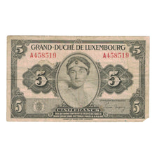 Banconote, Lussemburgo, 5 Francs, Undated (1944), KM:43b, MB