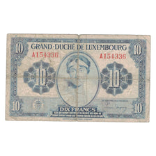 Banconote, Lussemburgo, 10 Francs, Undated 1944, KM:44a, MB