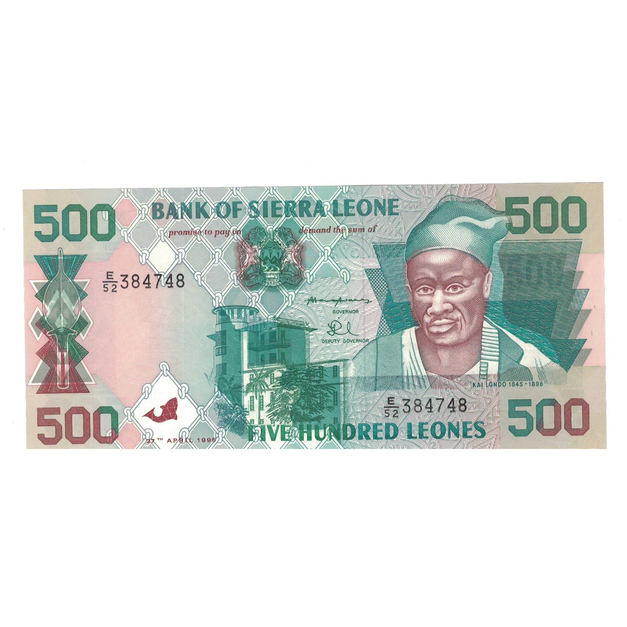 Banknote, Sierra Leone, 500 Leones, 1995, 1995-04-27, KM:23a, UNC(65-70)