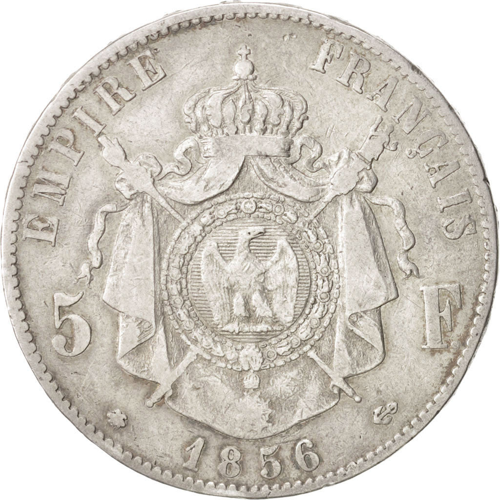 Coin, France, 5 Francs, 1856, Strasbourg, VF(30-35), Silver