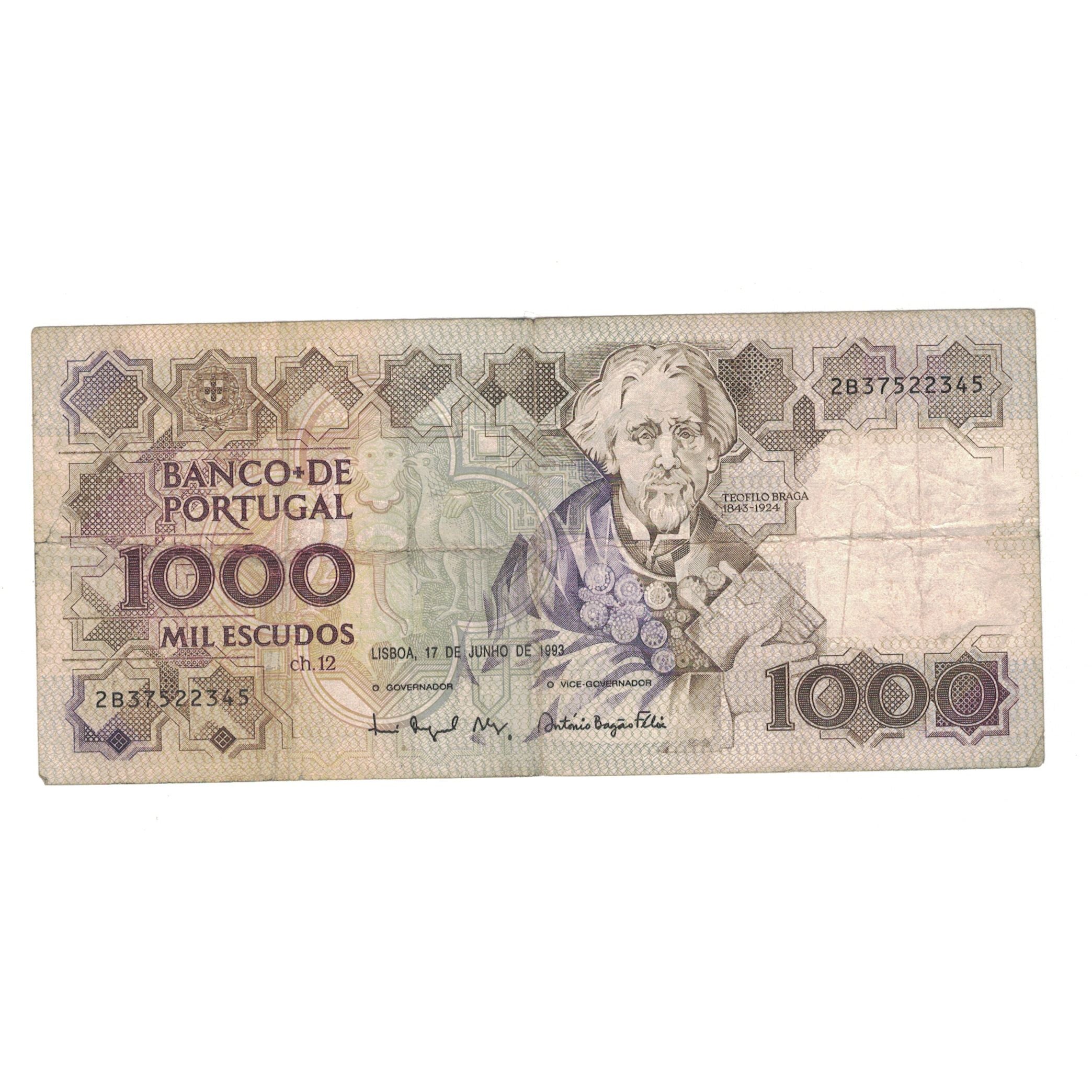 Banknote, Portugal, 1000 Escudos, 1993, 1993-06-17, KM:181j, VF(30-35)
