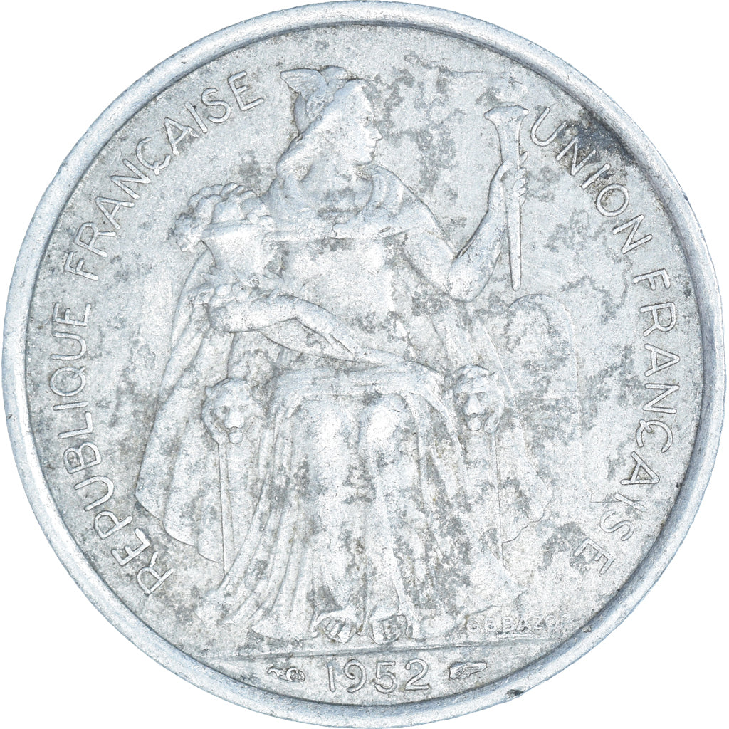Coin, FRENCH OCEANIA, 5 Francs, 1952