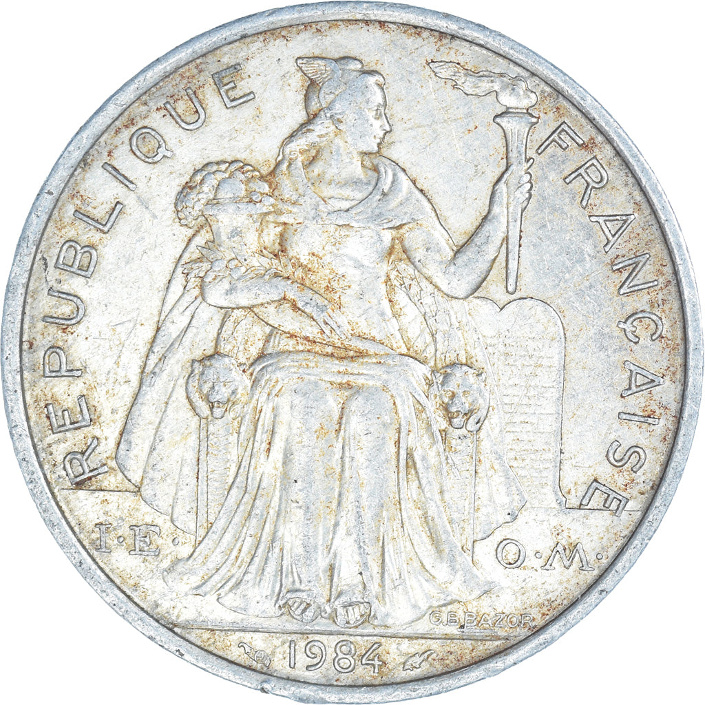 Moeda, Polinésia Francesa, 5 Francs, 1984