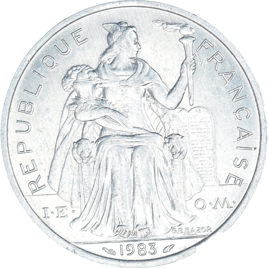 Moneta, Nuova Caledonia, 5 Francs, 1983