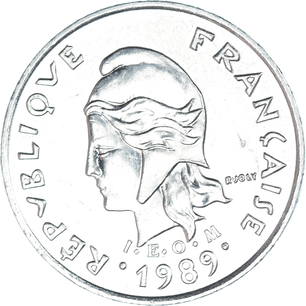Coin, New Caledonia, 10 Francs, 1989