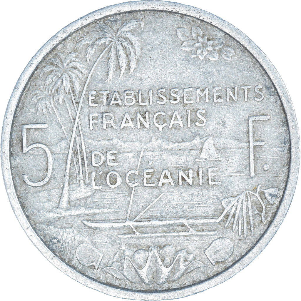 Coin, French Polynesia, 5 Francs, 1952