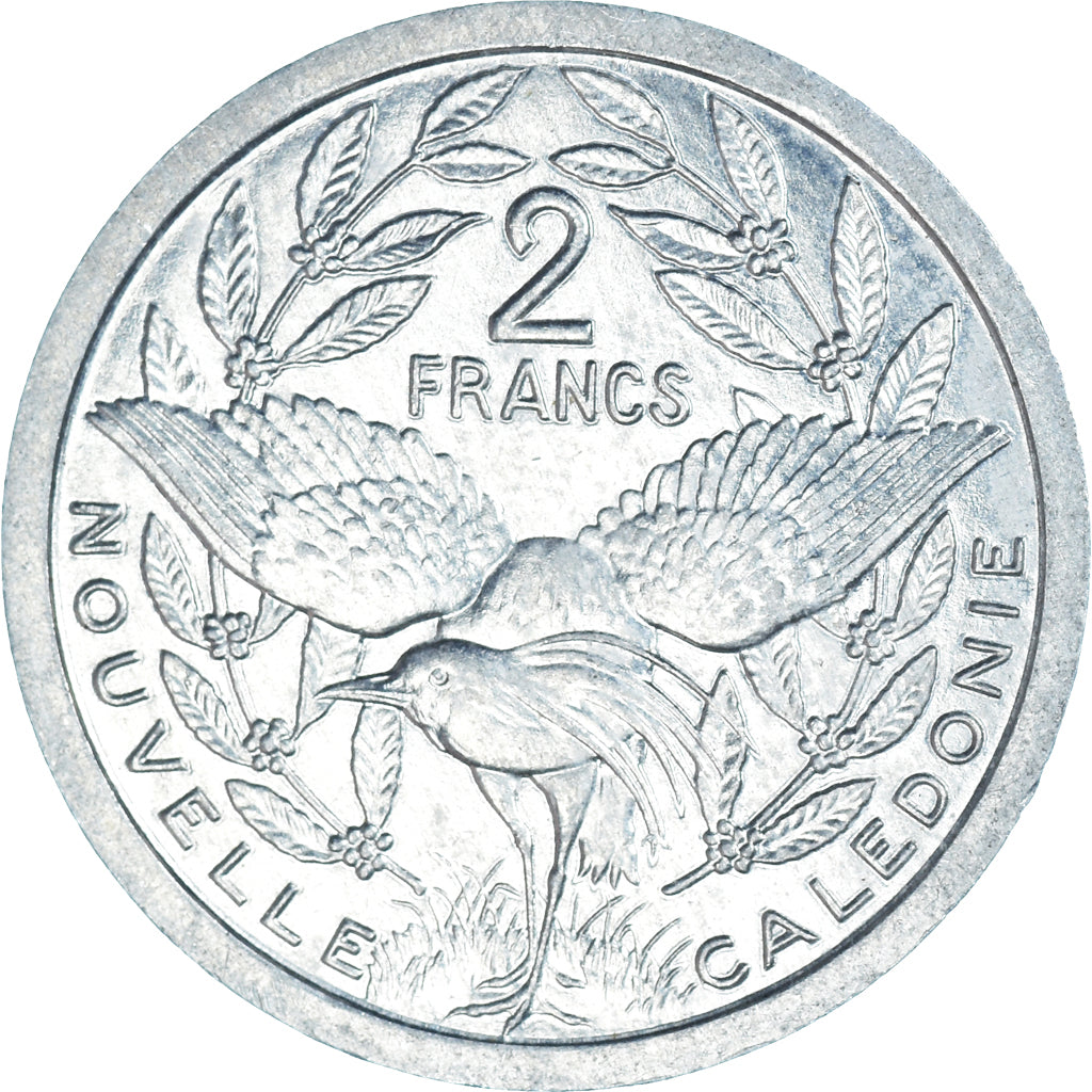 Coin, New Caledonia, 2 Francs, 1989