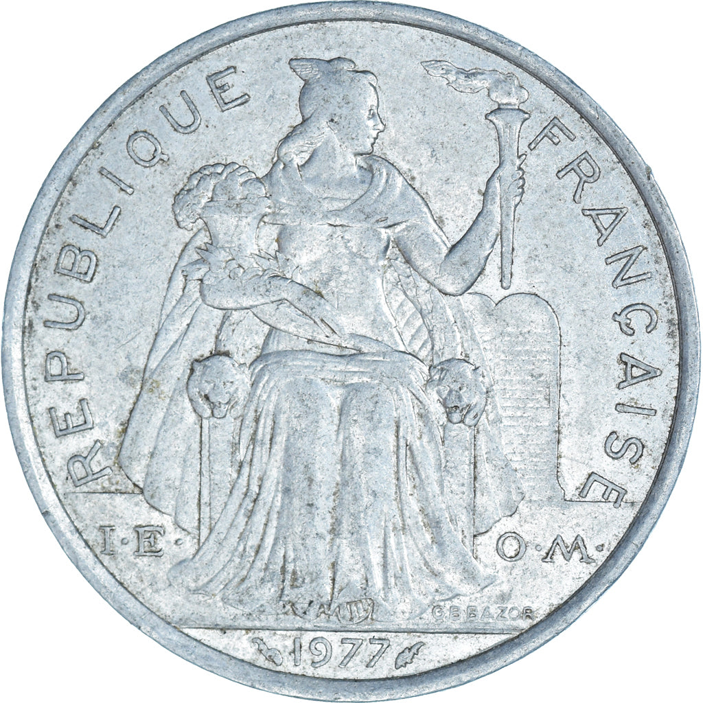 Coin, French Polynesia, 5 Francs, 1977