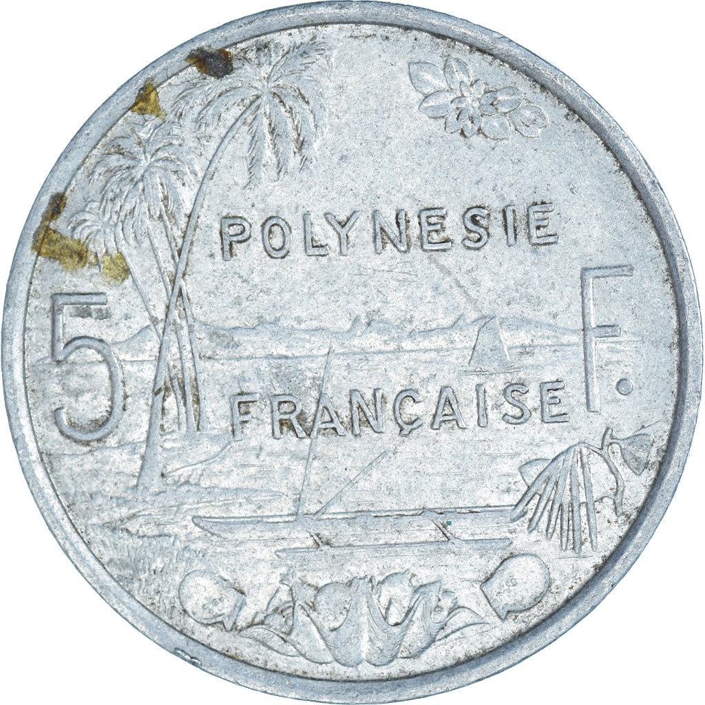 Coin, French Polynesia, 5 Francs, 1977