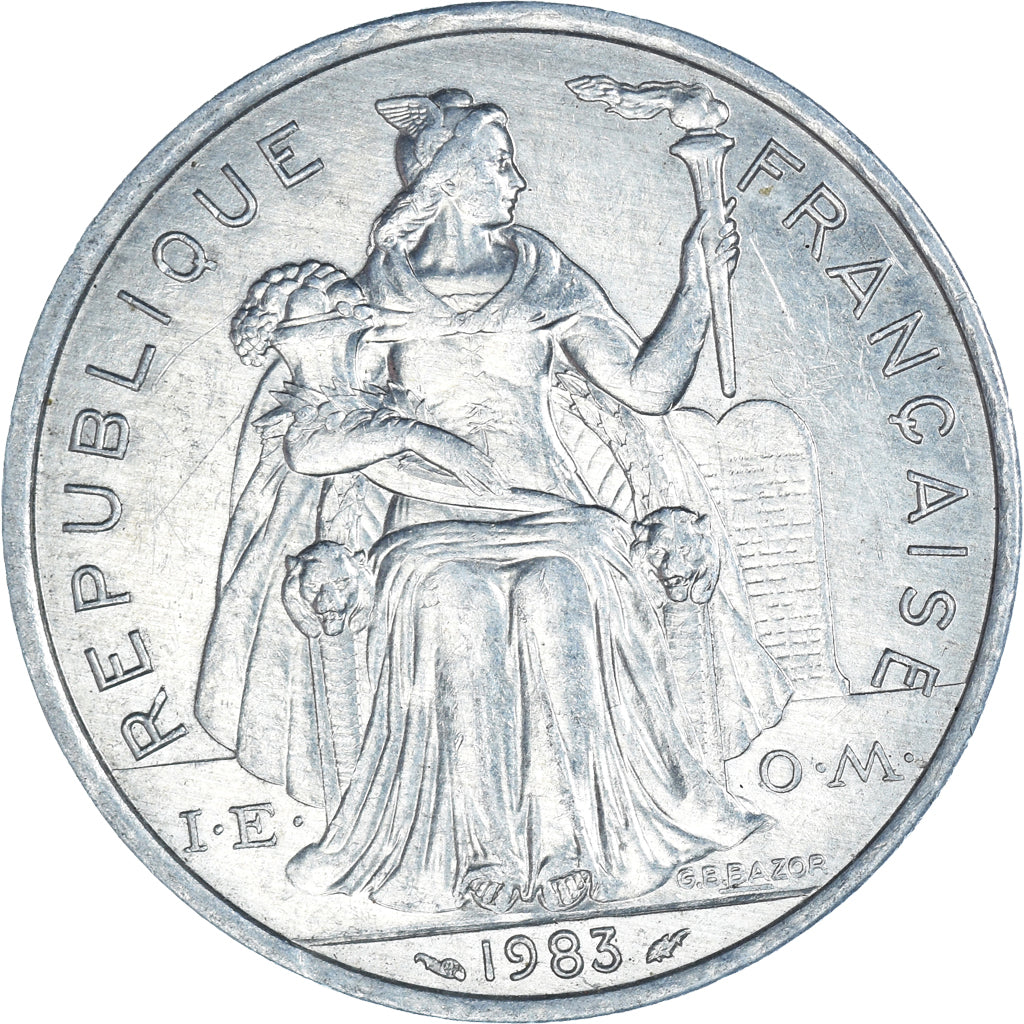 Coin, New Caledonia, 5 Francs, 1983