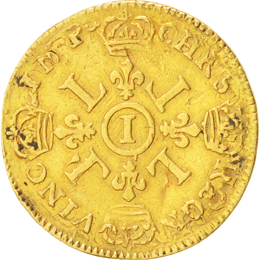 Louis XIV, Louis d'or aux 4 L 1693 Limoges, KM 302.10