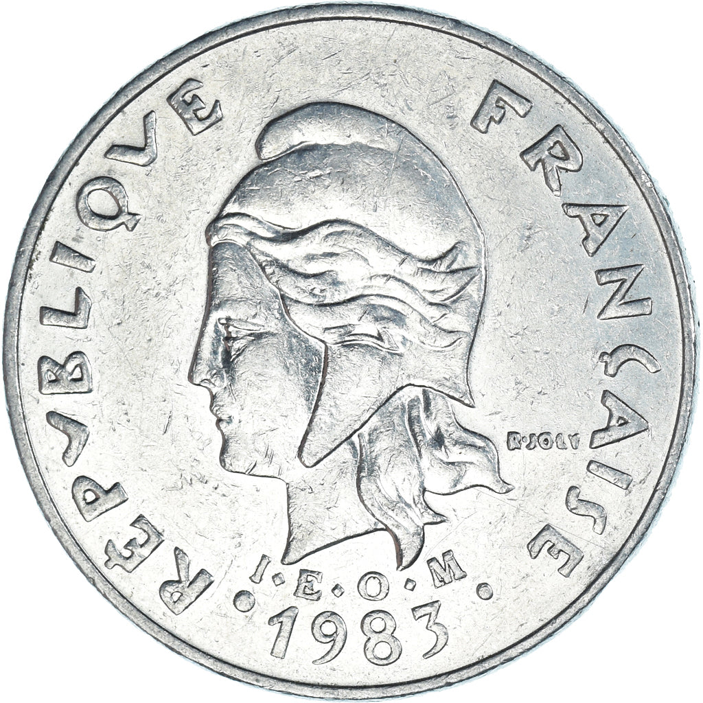 Coin, New Caledonia, 20 Francs, 1983