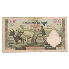 Billete, 500 Riels, Camboya, KM:14d, BC+