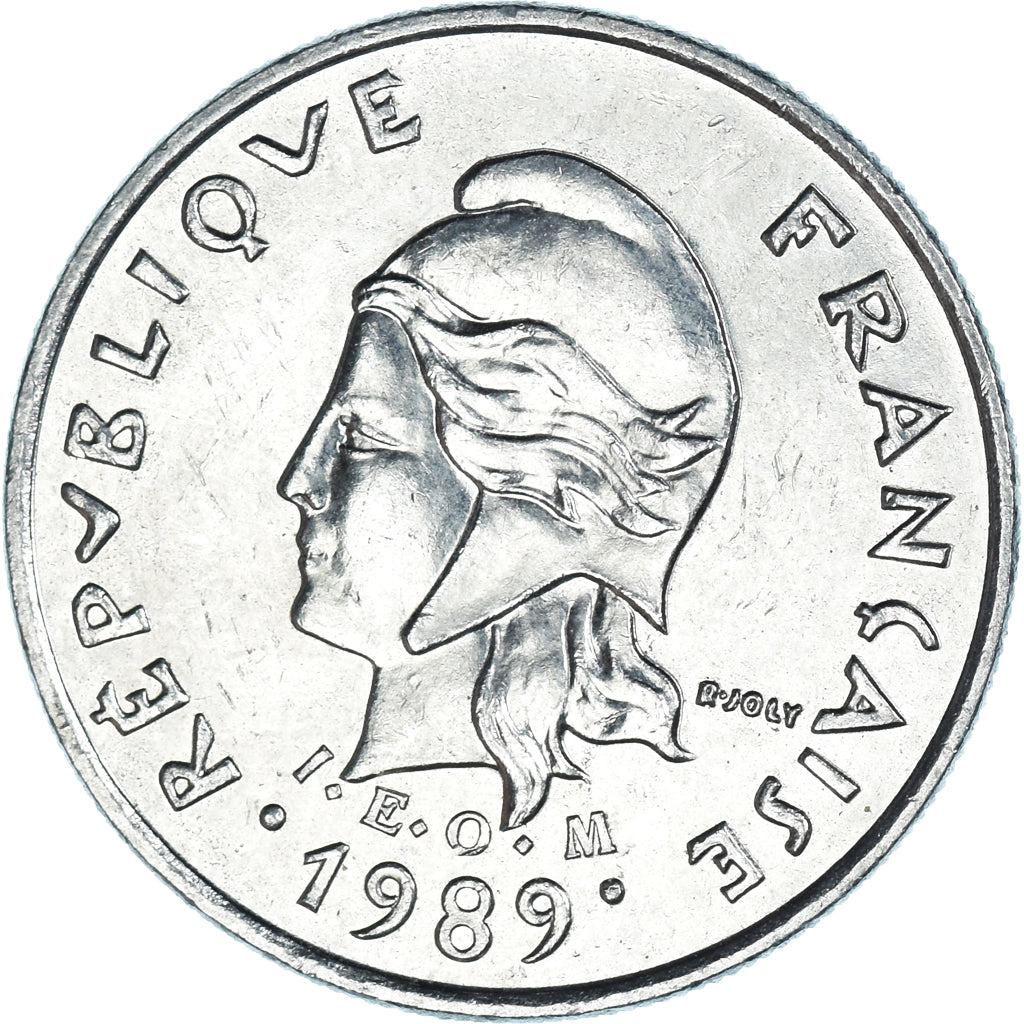 Munten, Nieuw -Caledonië, 10 Francs, 1989