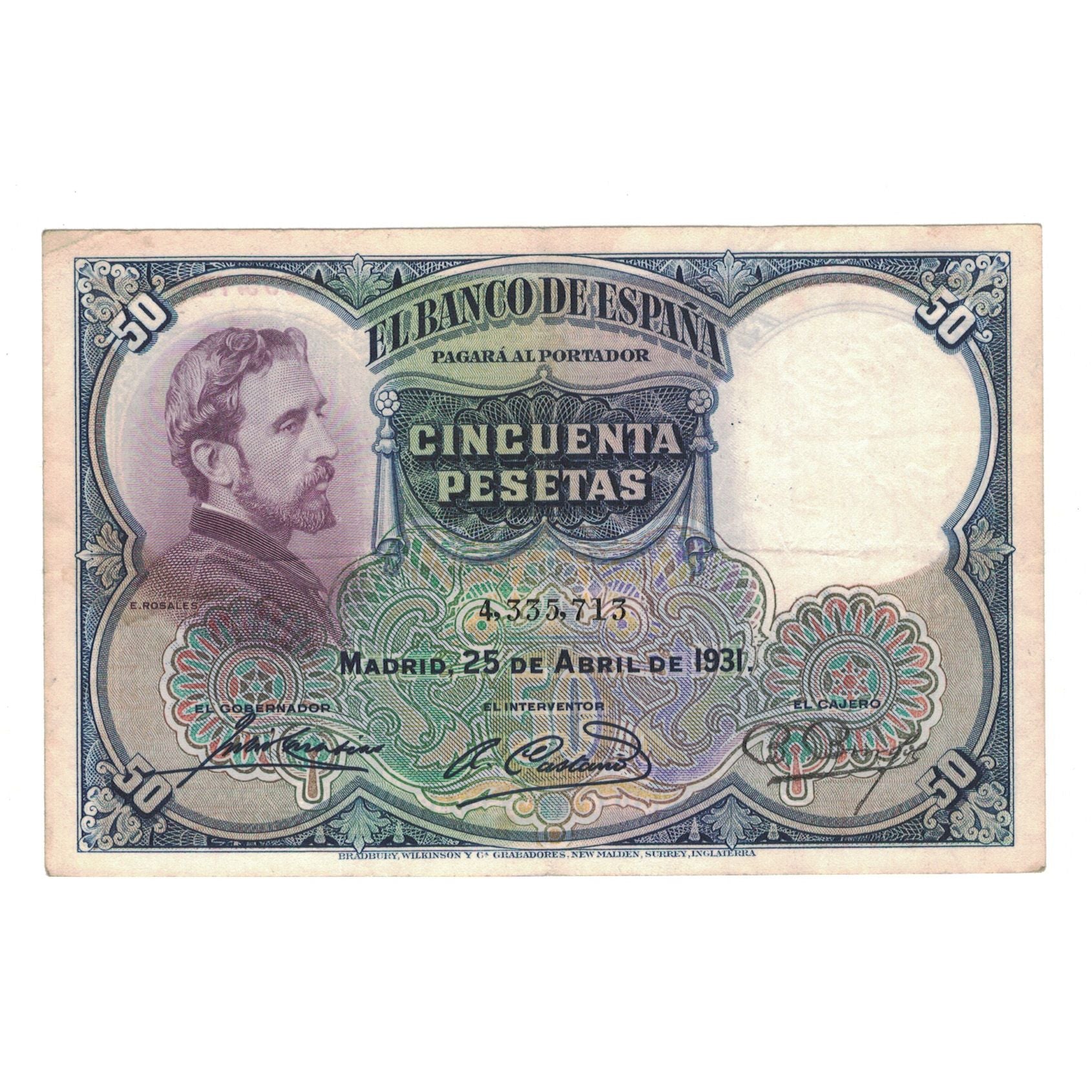 Banknote, Spain, 50 Pesetas, 1931, 1931-04-25, KM:82, EF(40-45)