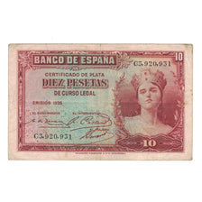 Banknote, Spain, 10 Pesetas, 1935, KM:86a, EF(40-45)