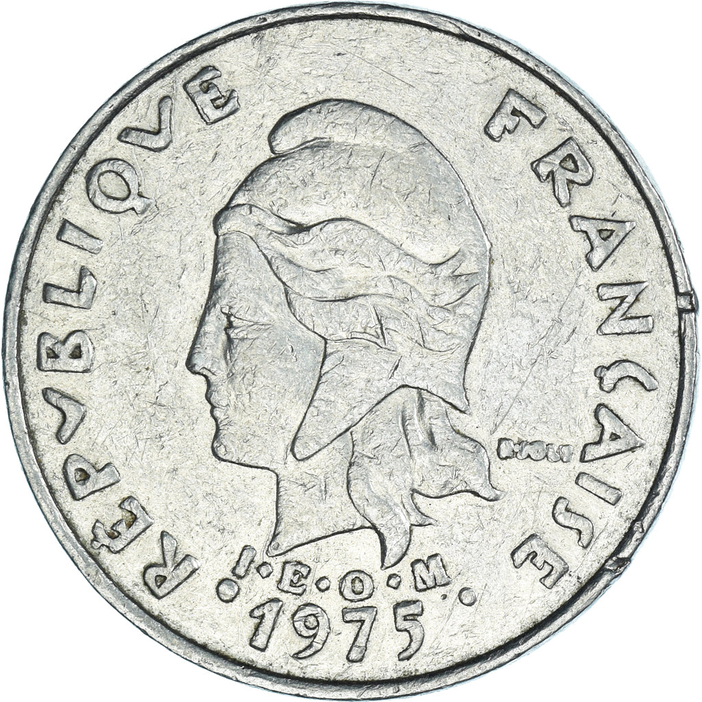 Coin, New Hebrides, 20 Francs, 1975