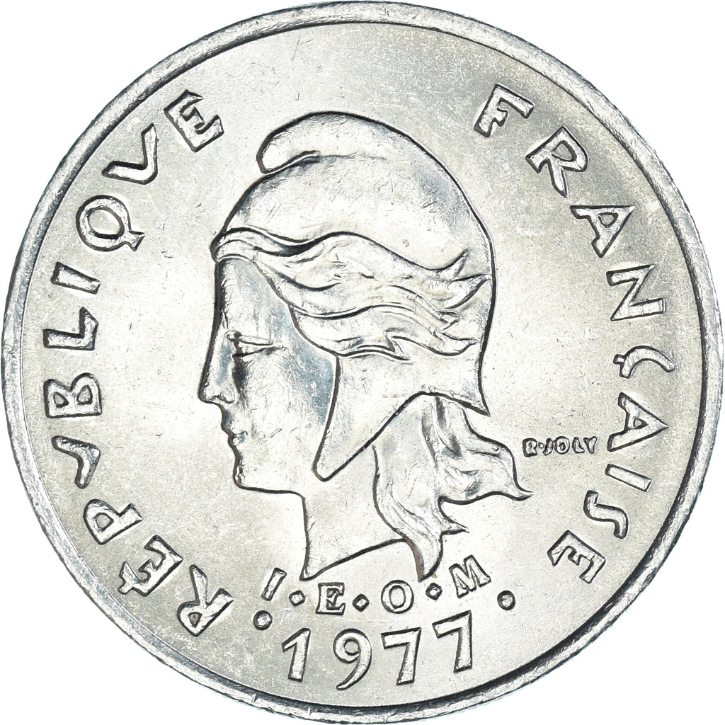 Moneda, Nuevas Hébridas, 10 Francs, 1977