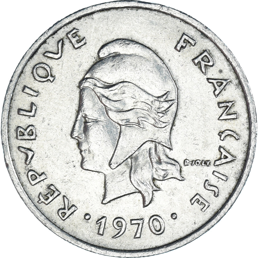 Moneda, Nuevas Hébridas, 10 Francs, 1970