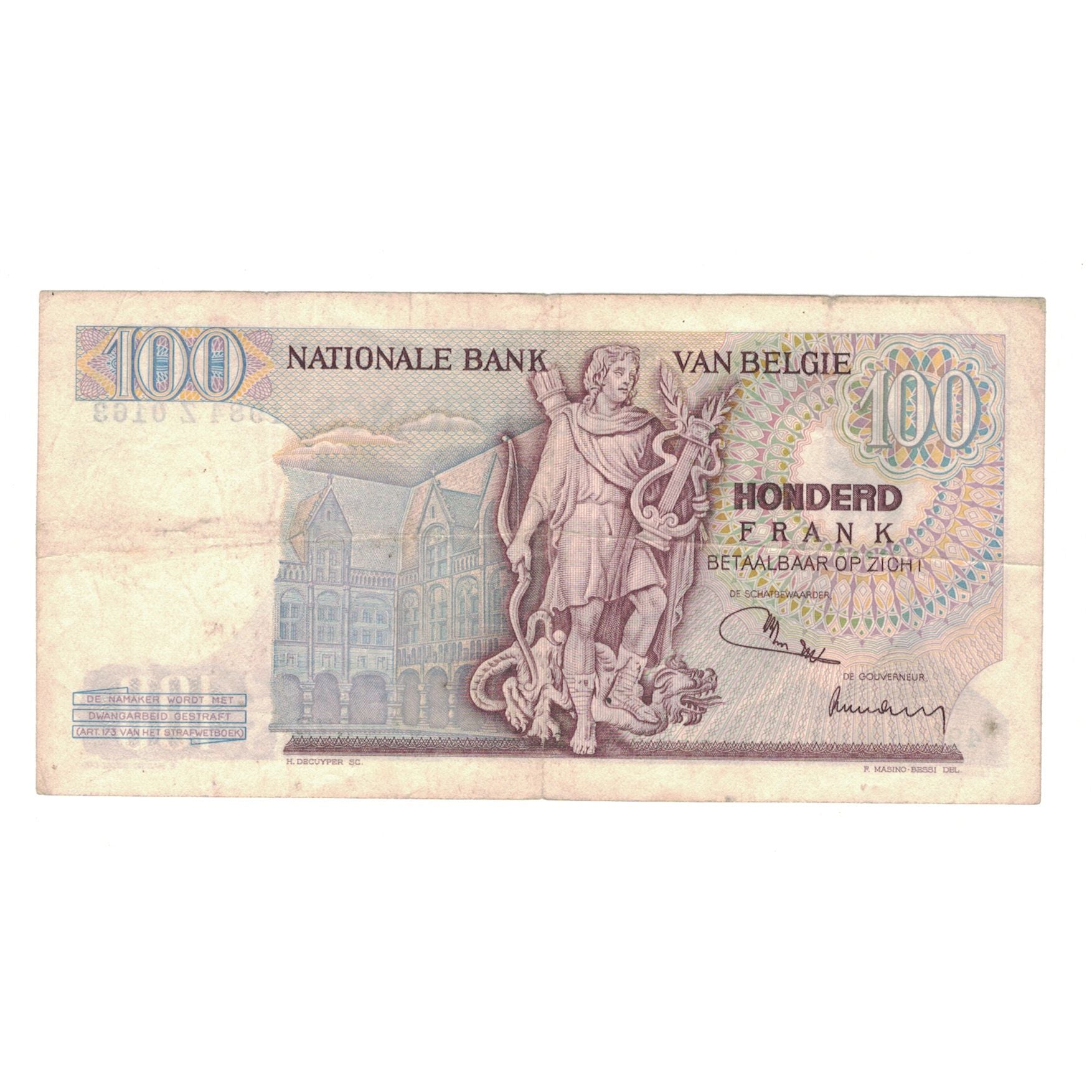 Banknote, Belgium, 100 Francs, 1972, 1972-7-31, KM:134b, VF(30-35)